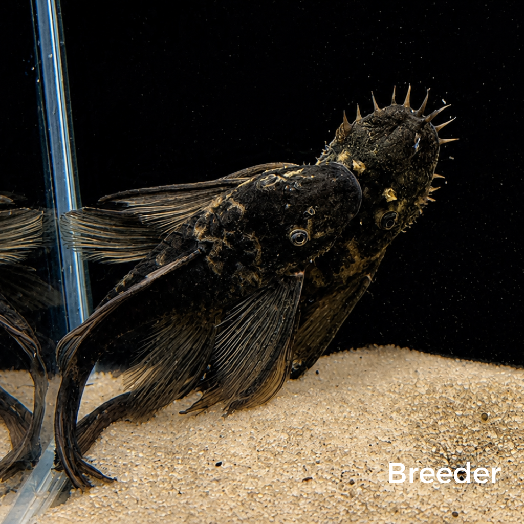 Green Dragon LONGFIN Bristlenose Pleco – Tank-Bred in Texas | Peaceful Bottom Cleaner, 1.25–2.0 in Juveniles